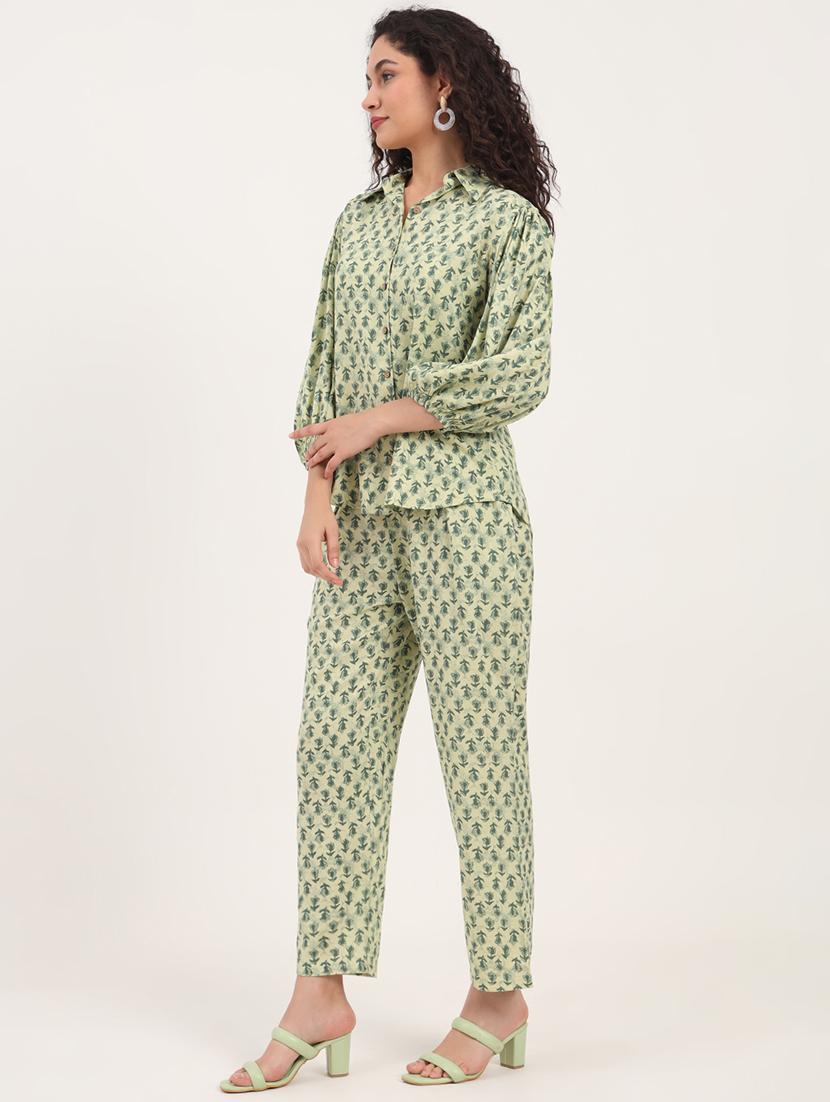 women printed shirt and trouser co-ord set - 21918709 - Standard Image - 5