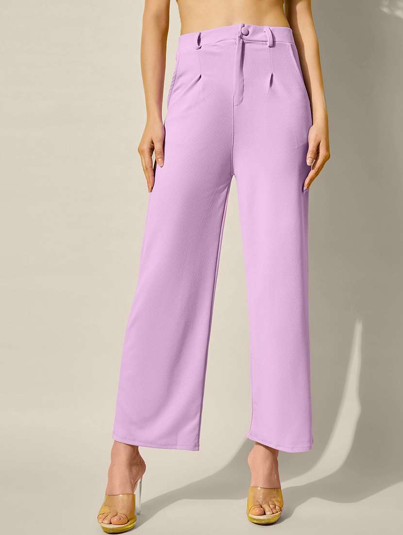 lavender polyester trousers - 21918817 - Zoom Image - 0