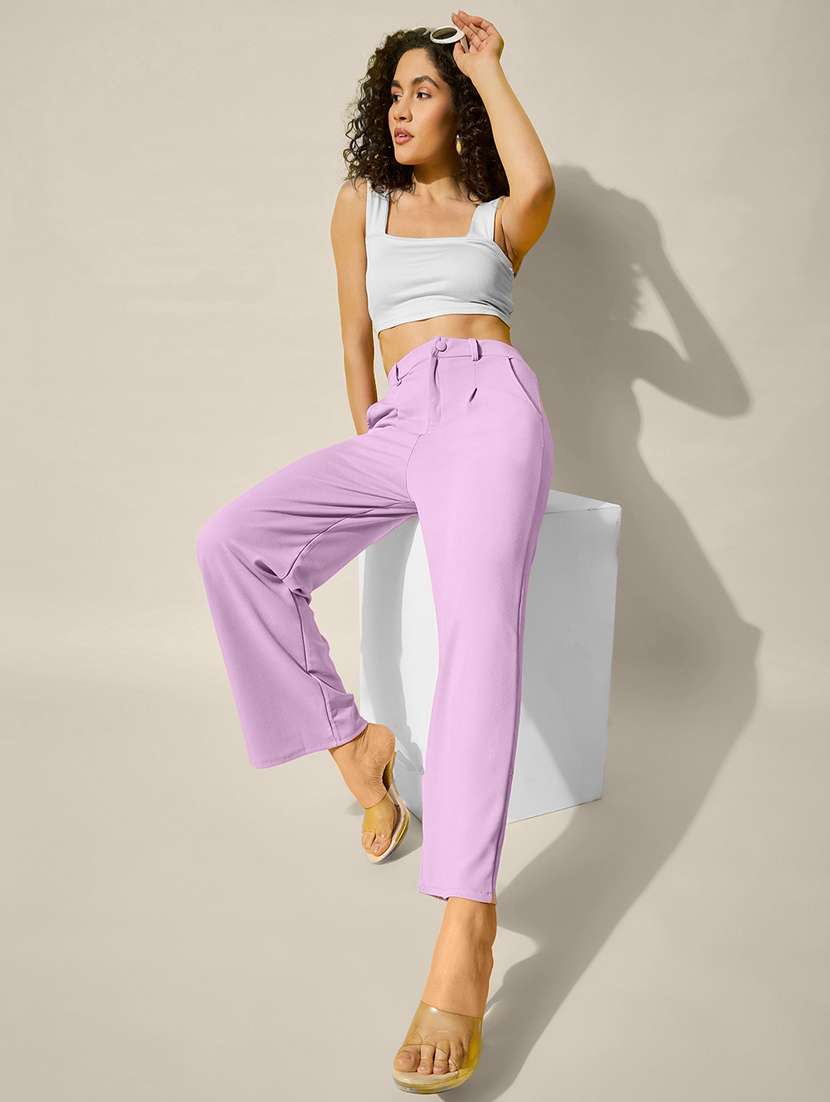 lavender polyester trousers - 21918817 - Standard Image - 3
