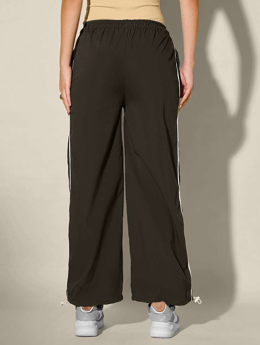 women solid high rise parachute pant - 21918829 - Standard Image - 3