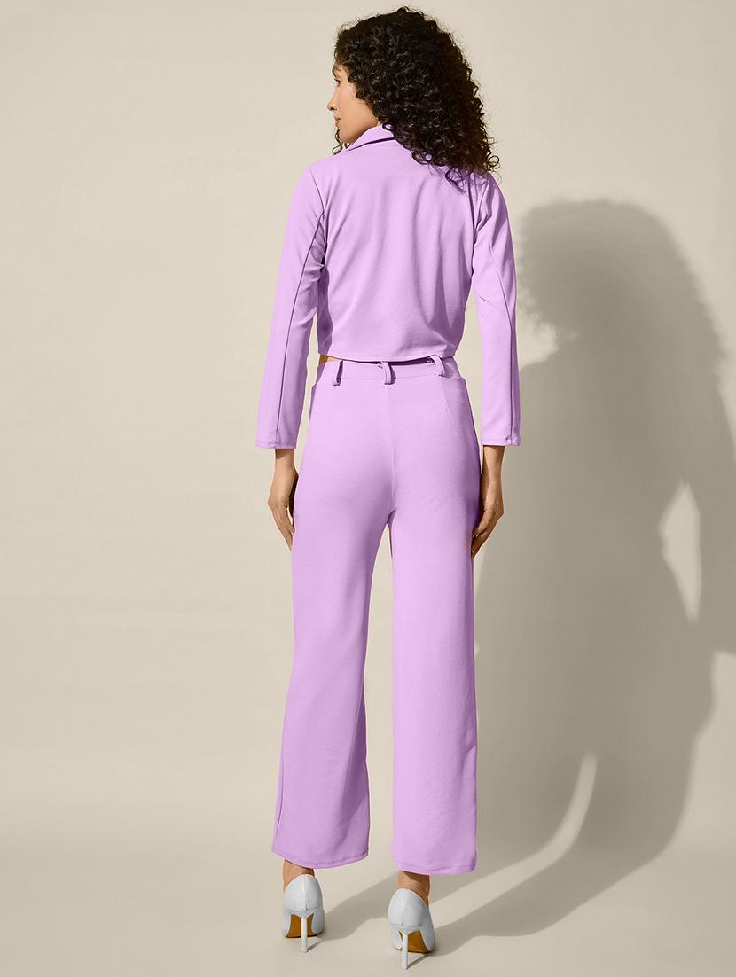 women solid crop blazer and trouser co-ord set - 21918839 - Standard Image - 3