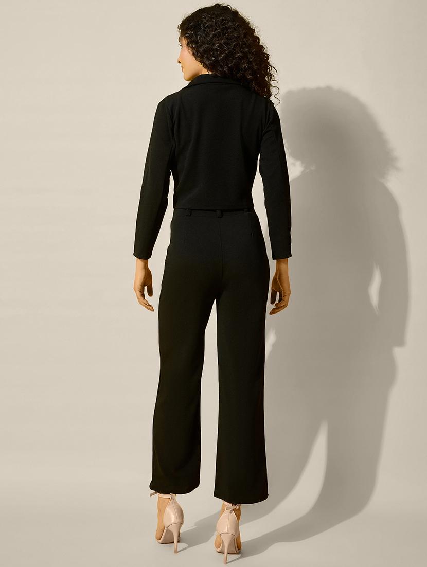 women solid crop blazer and trouser co-ord set - 21918841 - Standard Image - 3