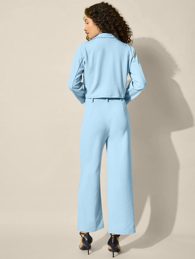 women solid crop blazer and trouser co-ord set - 21918843 - Standard Image - 3
