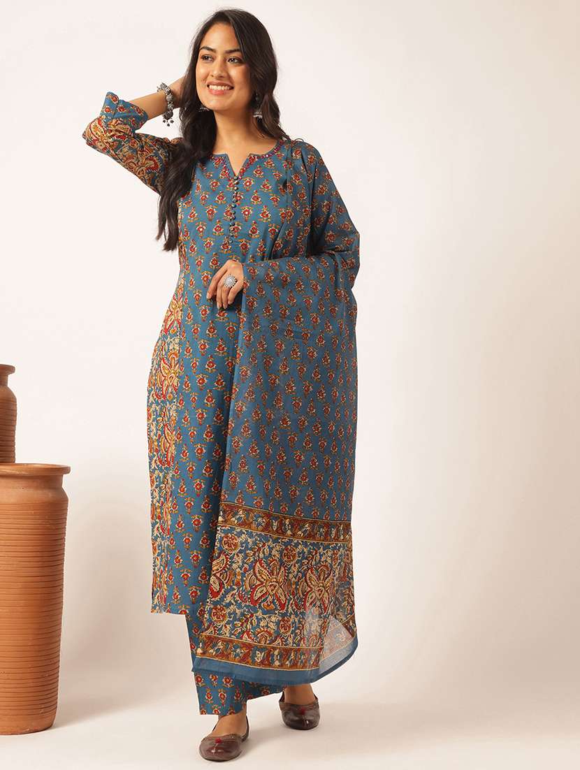 women printed kurta and palazzo with dupatta  - 21918866 -  Standard Image - 3