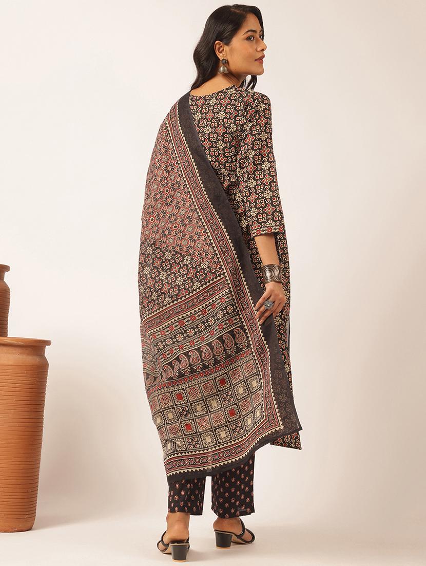 women three quarter sleeve kurta pant with dupatta set - 21918873 - Standard Image - 3