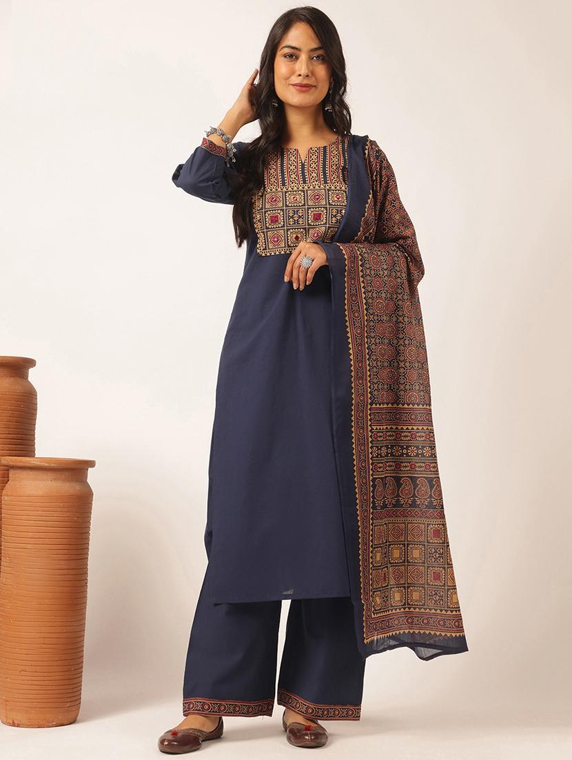 women printed kurta and palazzo with dupatta  - 21918878 -  Zoom Image - 0