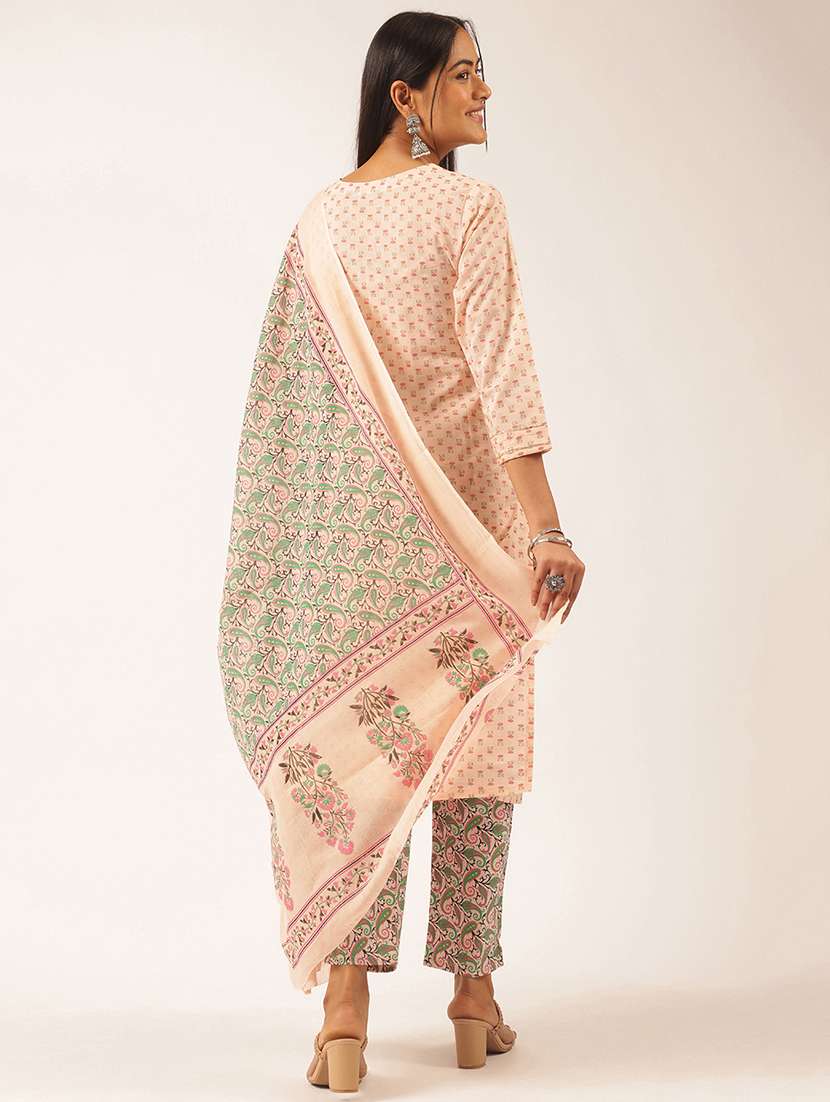 women three quarter sleeve kurta pant with dupatta set - 21918887 -  Standard Image - 3