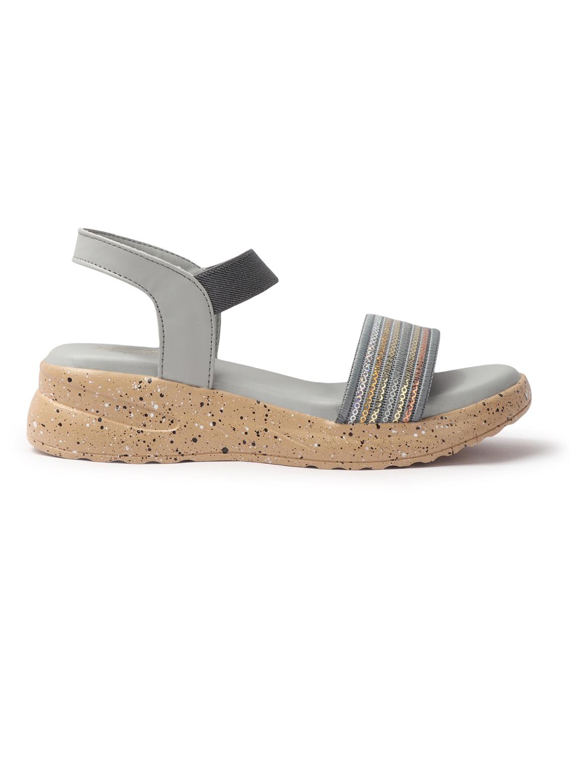 women grey ankle strap wedge - 21918951 - Standard Image - 3