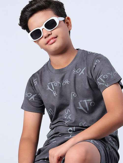 boys printed t-shirt and shorts co-ords set - 21919264 -  Standard Image - 0