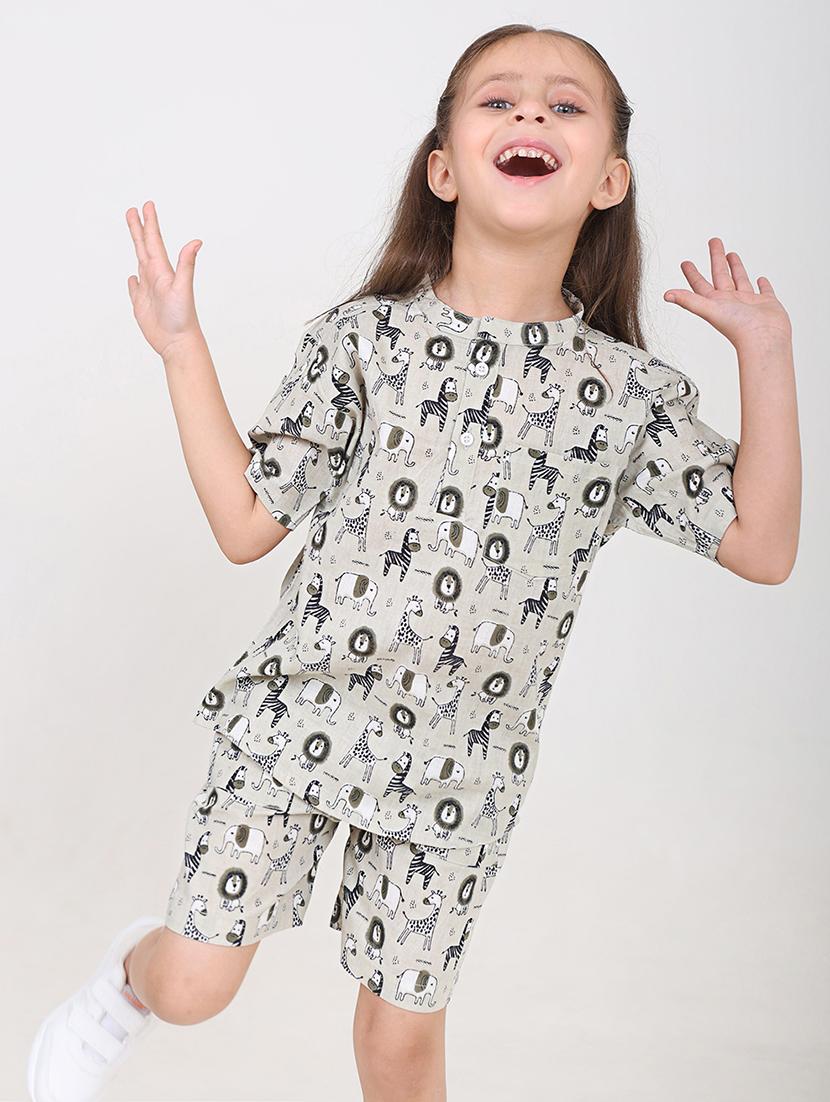 girls printed short sleeve co-ords set - 21919505 - Standard Image - 3