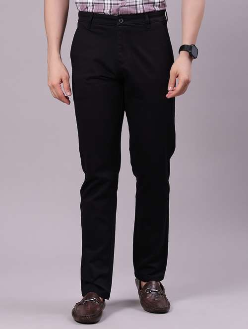 men solid mid rise casual chinos - 21919714 -  Standard Image - 0