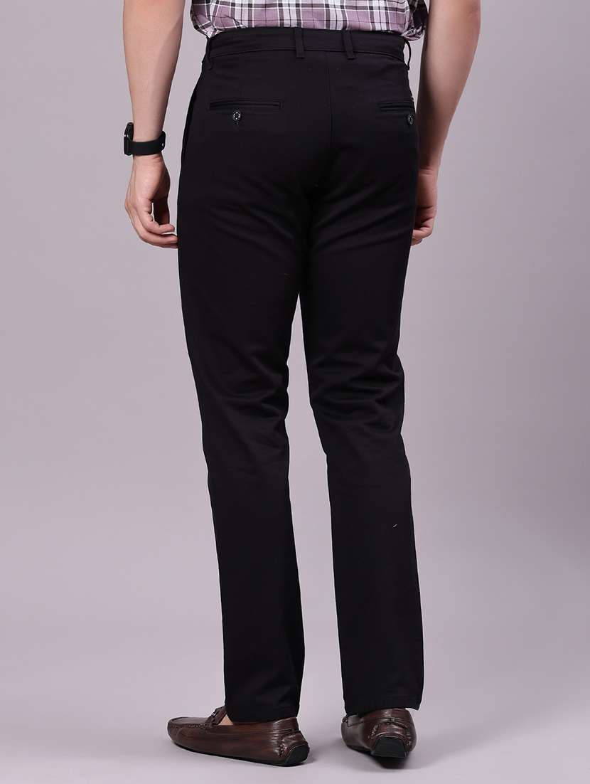 men solid mid rise casual chinos - 21919714 - Standard Image - 3