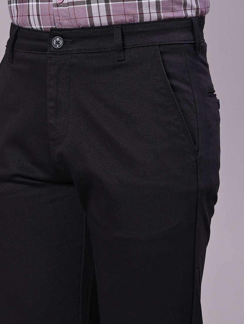 men solid mid rise casual chinos - 21919714 - Standard Image - 5