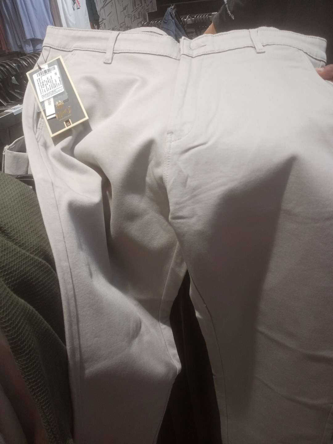 light grey dobby casual trousers - 21919715 -  Zoom Image - 0