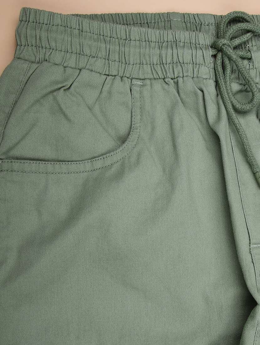 girls solid mid rise relaxed fit jogger - 21919741 -  Standard Image - 3
