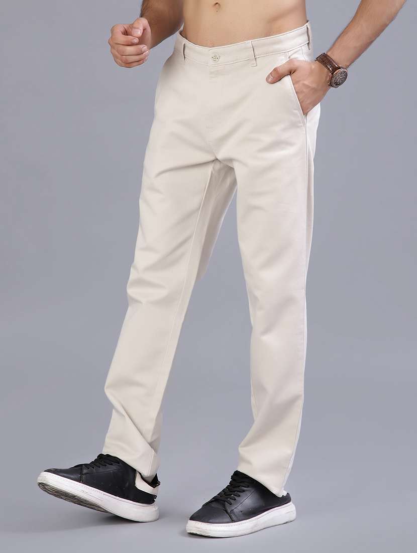 men solid mid rise casual chinos - 21919750 - Standard Image - 3
