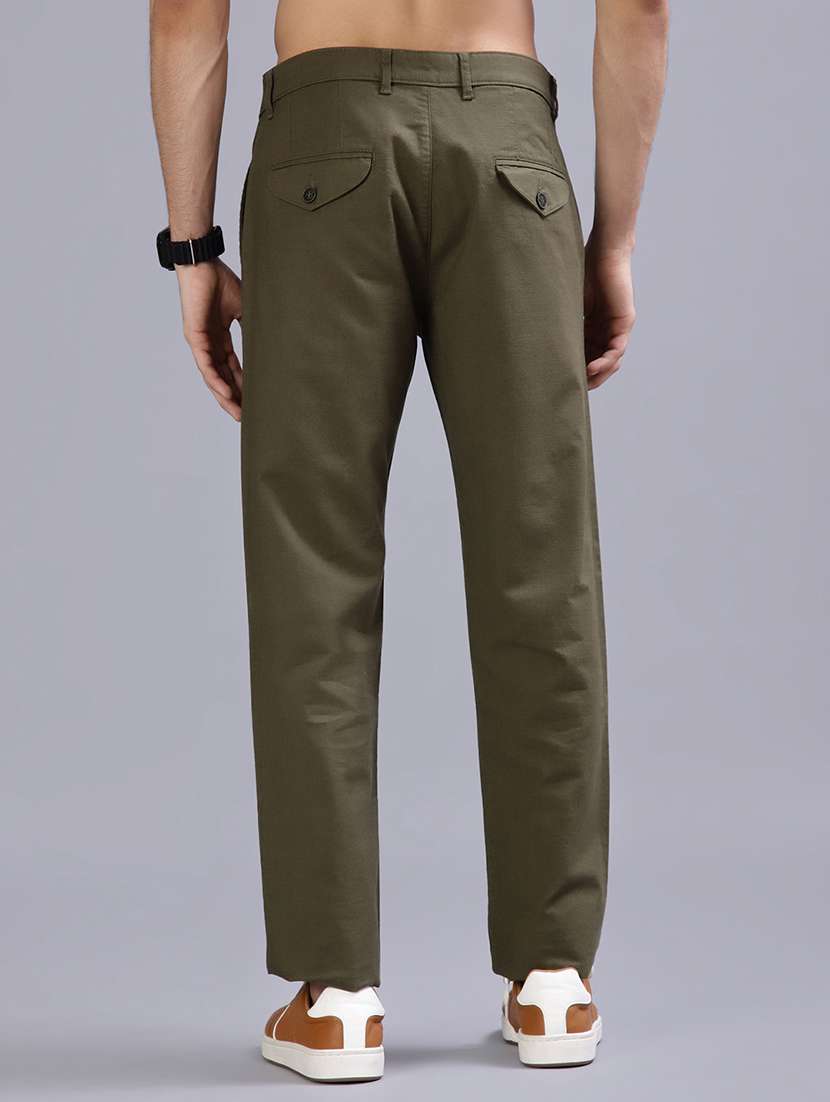 men solid mid rise casual chinos - 21919751 - Standard Image - 3