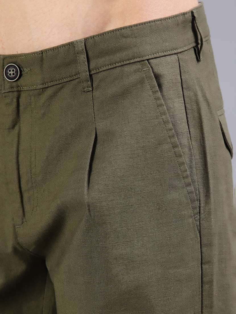 men solid mid rise casual chinos - 21919751 - Standard Image - 5