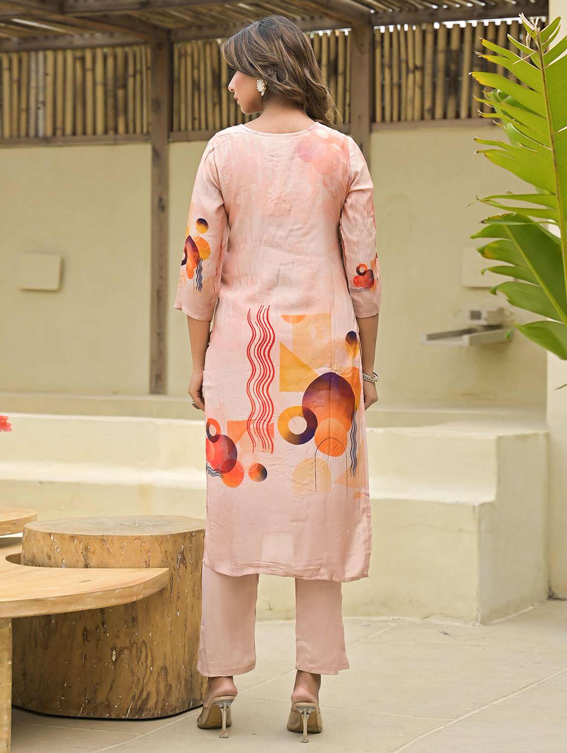 women three quarter sleeve kurta pant with dupatta set - 21919864 - Standard Image - 3