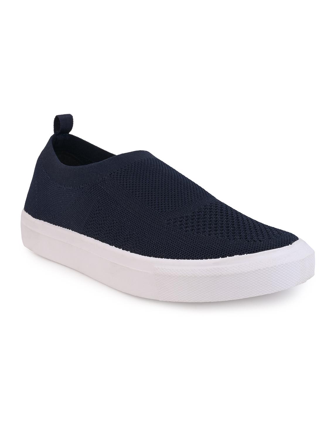 men navy blue solid slip on shoe - 21919917 - Standard Image - 3