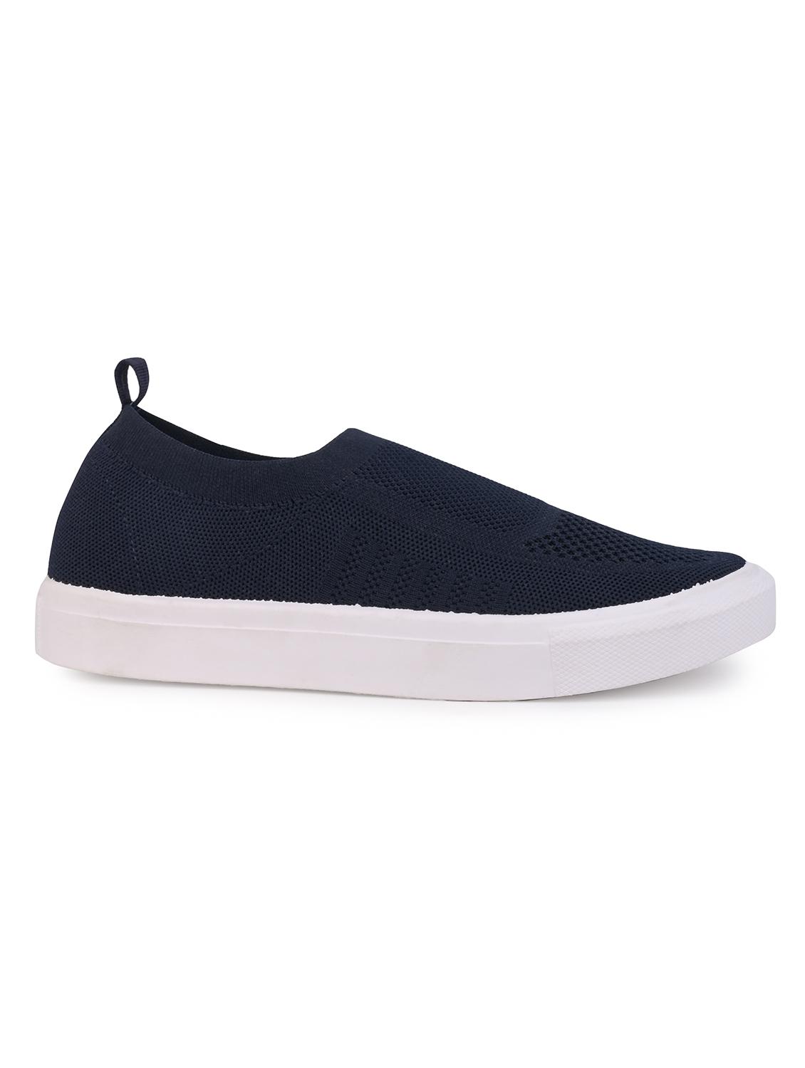 men navy blue solid slip on shoe - 21919917 - Standard Image - 5