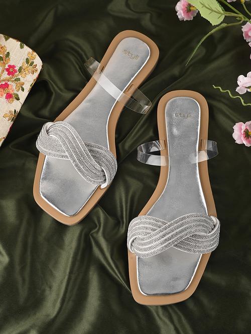 women embellished slip on sandal - 21919968 -  Standard Image - 0
