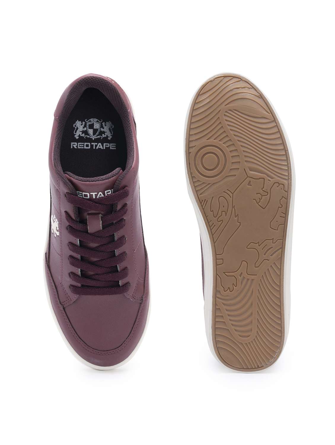 women maroon lace-up sneaker - 21920090 - Standard Image - 5