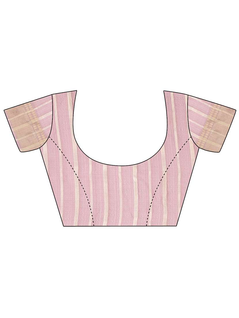 women striped bordered saree with blouse - 21920344 -  Standard Image - 5