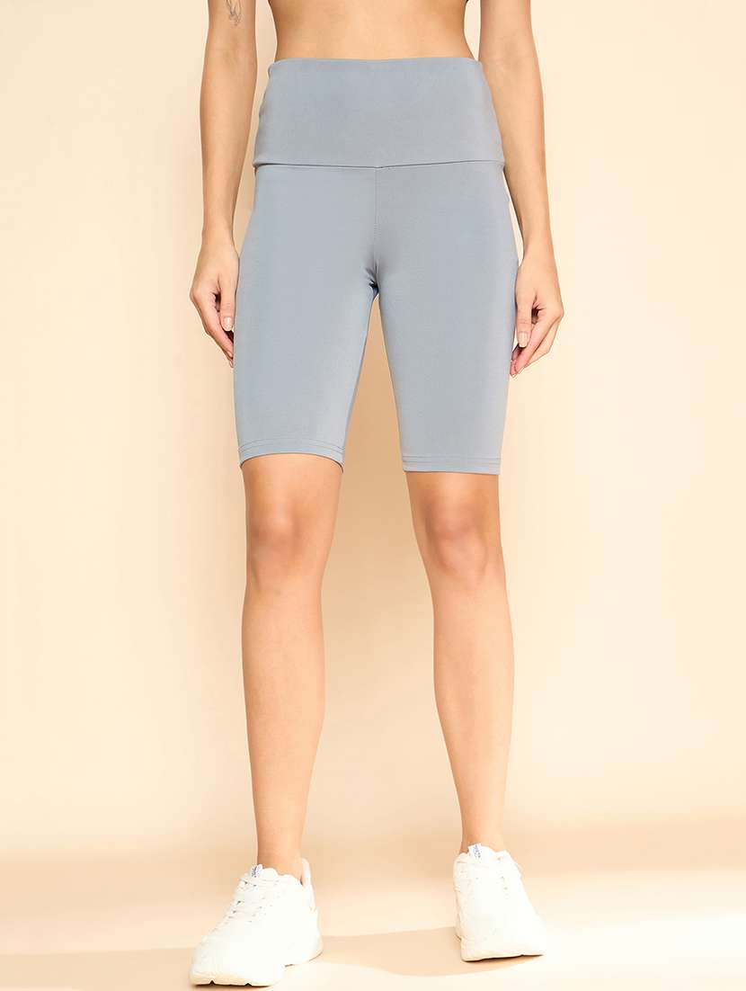 women solid high rise cycling shorts - 21920528 -  Zoom Image - 0