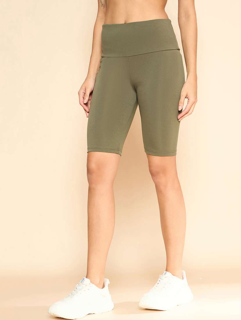 women solid high rise cycling shorts - 21920529 -  Standard Image - 3