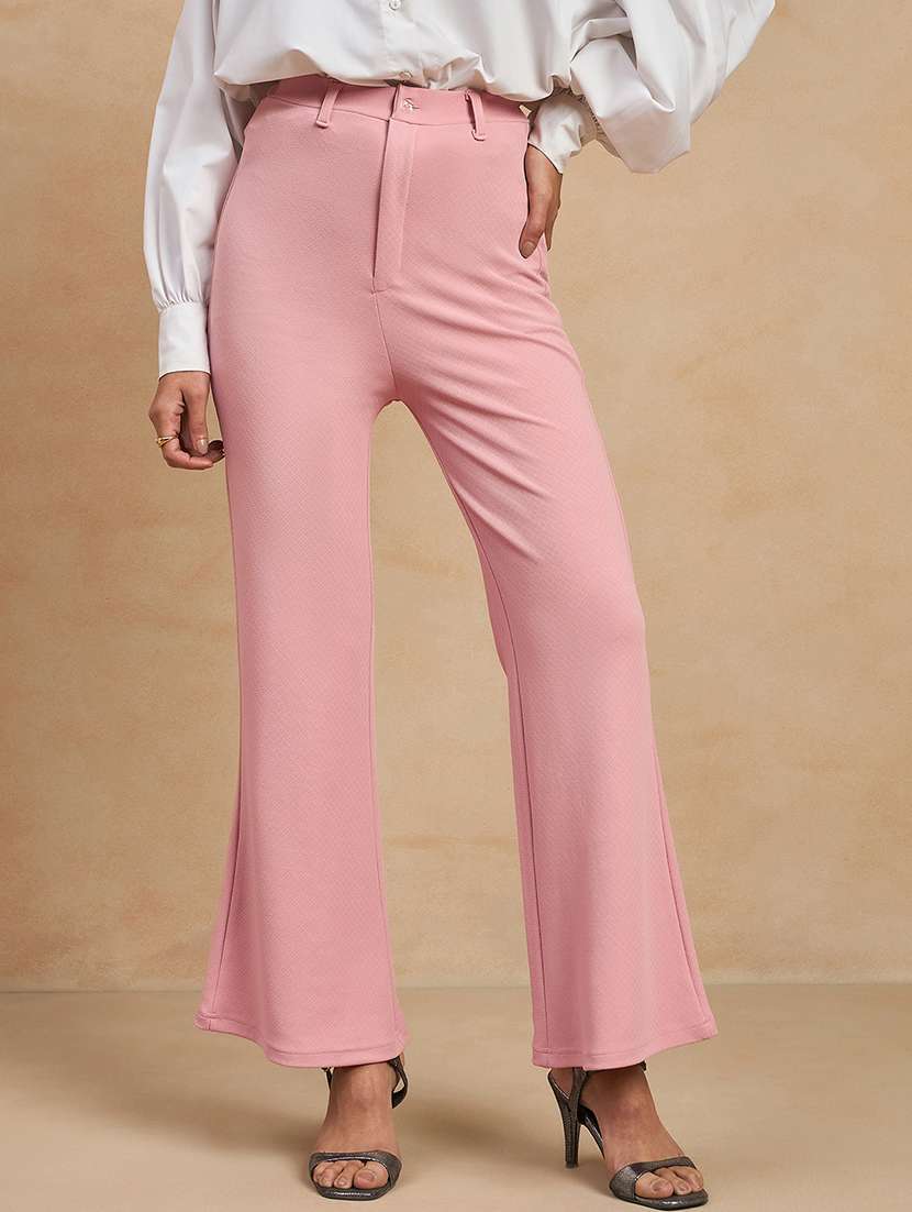 women solid high rise bootcut trouser - 21920899 -  Zoom Image - 0