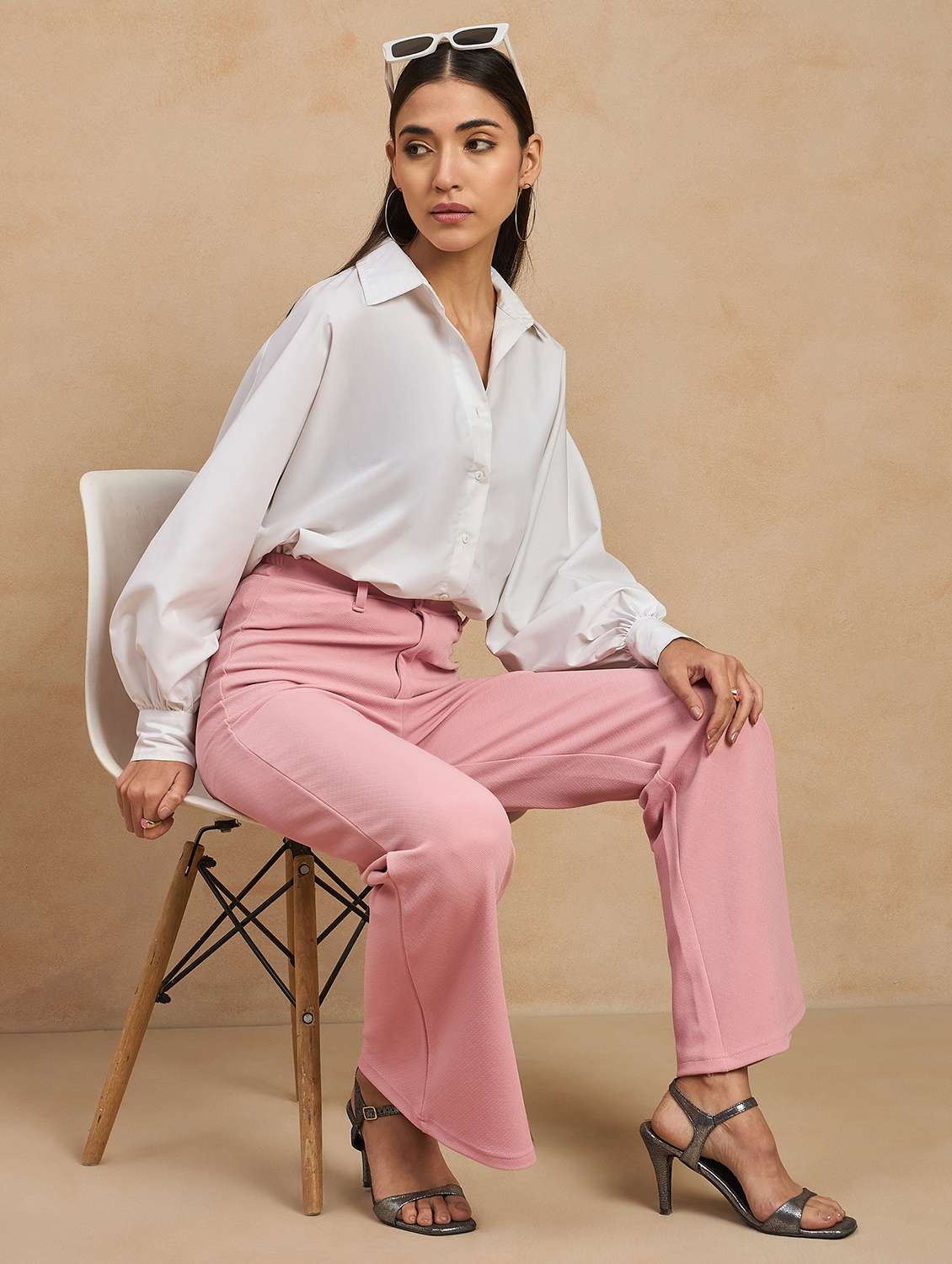 women solid high rise bootcut trouser - 21920899 -  Standard Image - 5