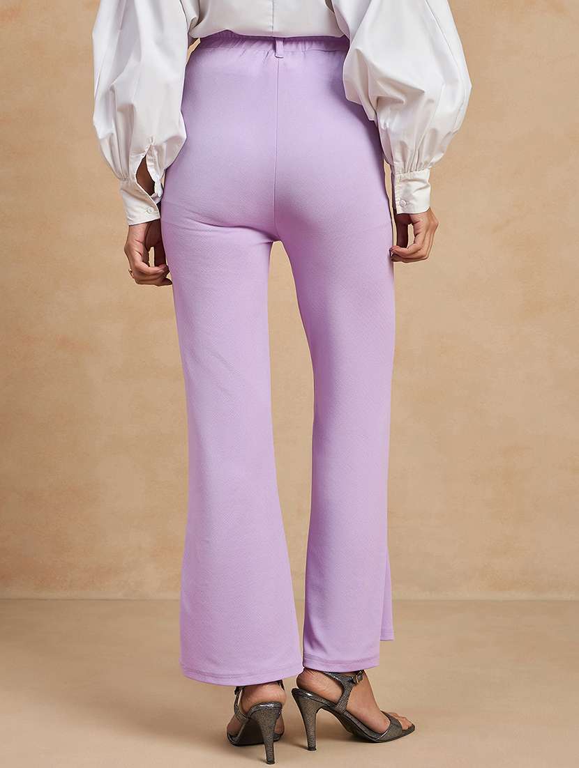 women solid high rise bootcut trouser - 21920900 -  Standard Image - 3