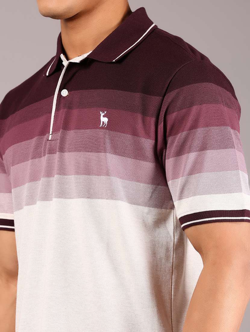 men striped short sleeves regular fit polo t-shirt - 21921118 -  Standard Image - 3