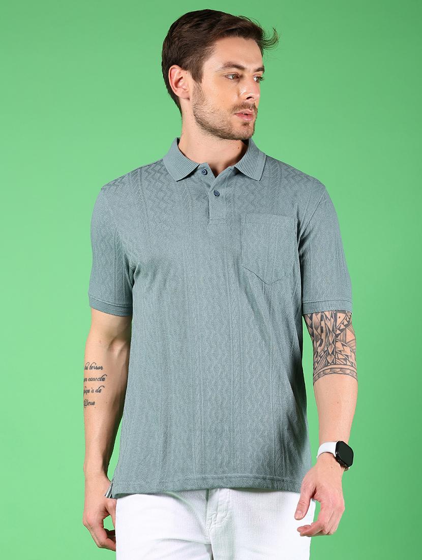 men textured short sleeves regular fit polo t-shirt - 21921120 - Zoom Image - 0