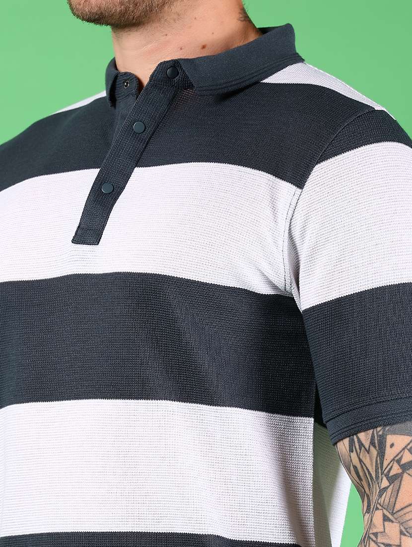 men striped short sleeves regular fit polo t-shirt - 21921122 -  Standard Image - 3