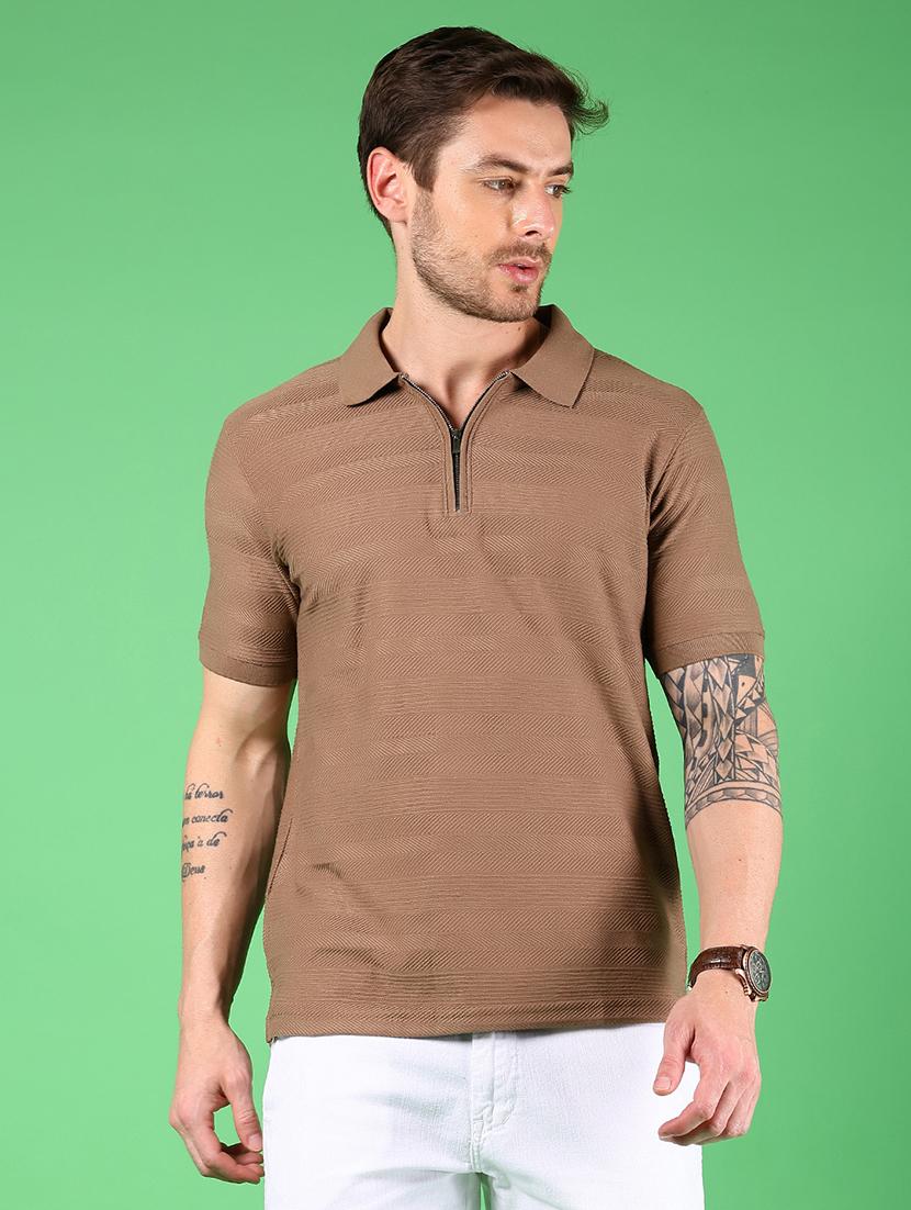 men solid short sleeves regular fit polo t-shirt
