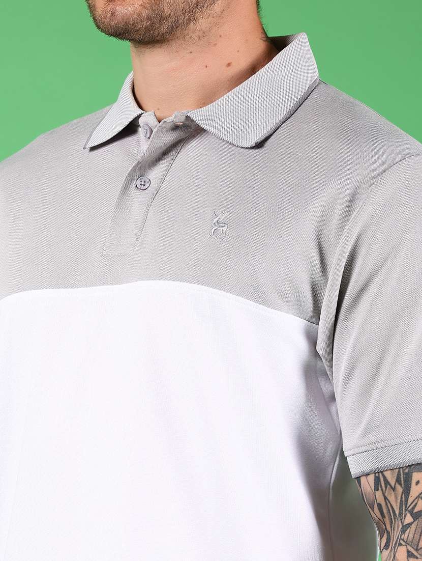 men color blocked short sleeves regular fit polo t-shirt - 21921134 -  Standard Image - 3