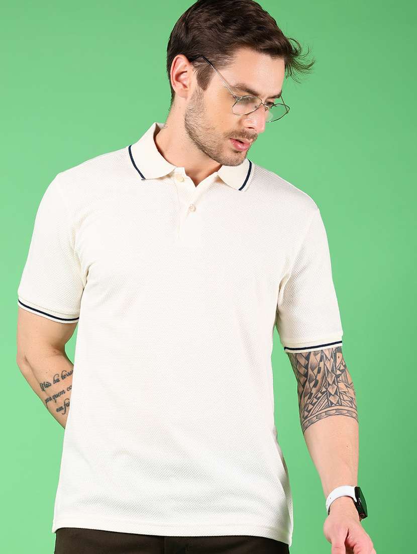 men solid short sleeves regulr fit polo t-shirt - 21921136 -  Zoom Image - 0