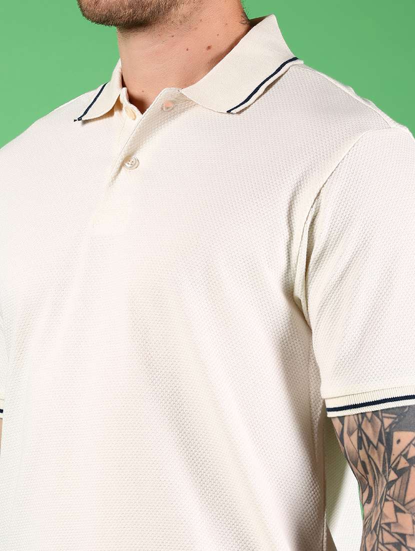 men solid short sleeves regulr fit polo t-shirt - 21921136 -  Standard Image - 3