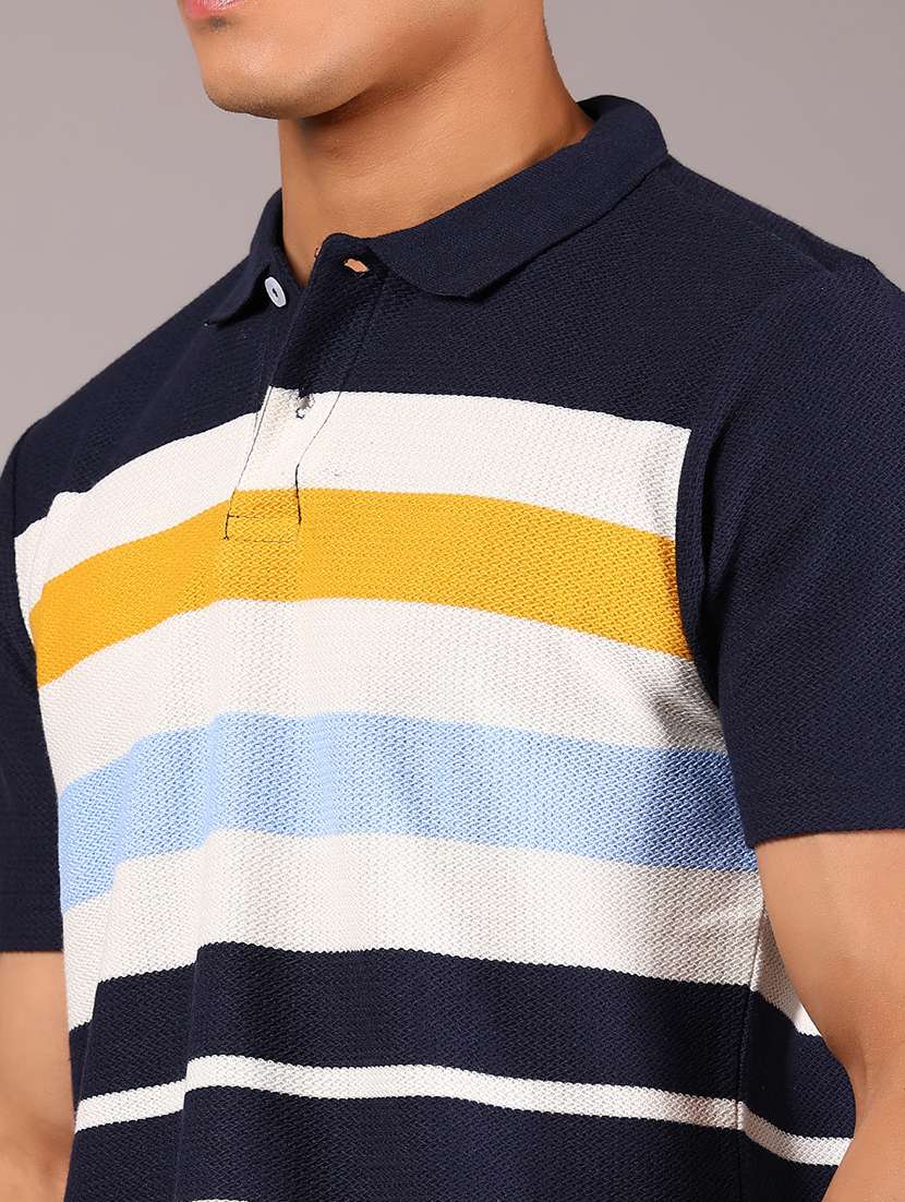 men striped short sleeves regular fit polo t-shirt - 21921141 -  Standard Image - 3