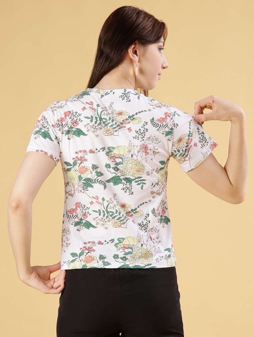 women printed short sleeve regular fit t-shirt - 21921192 -  Standard Image - 3