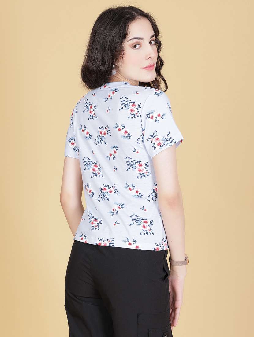 women floral print short sleeve regular t-shirt - 21921195 -  Standard Image - 3