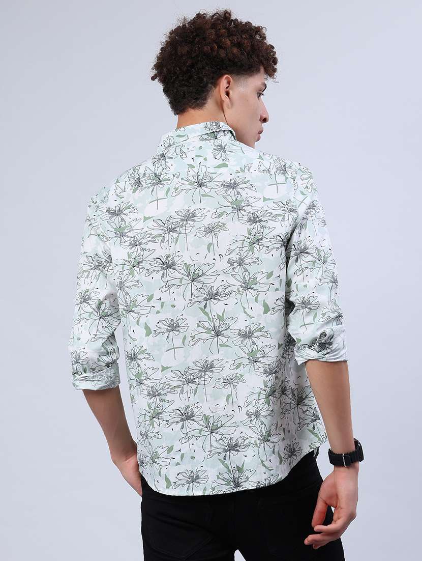 men printed collared long sleeve shirt - 21921196 -  Standard Image - 3