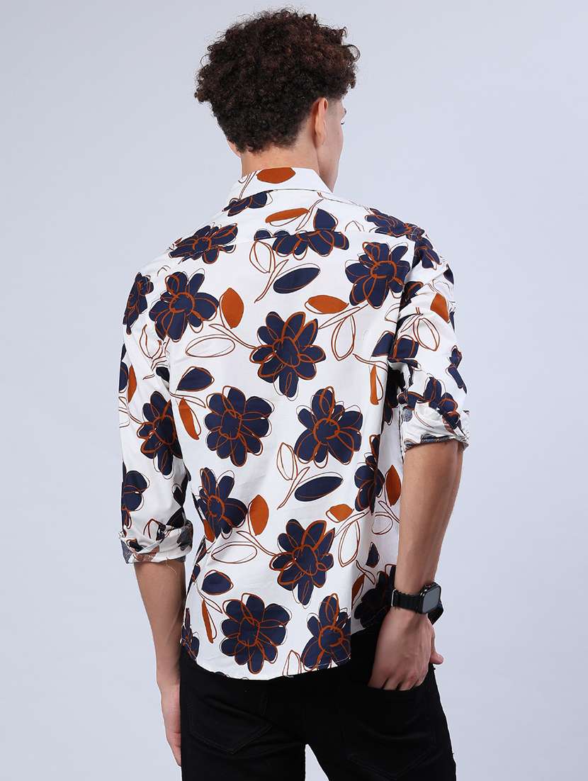 men printed collared long sleeve shirt - 21921197 - Standard Image - 3