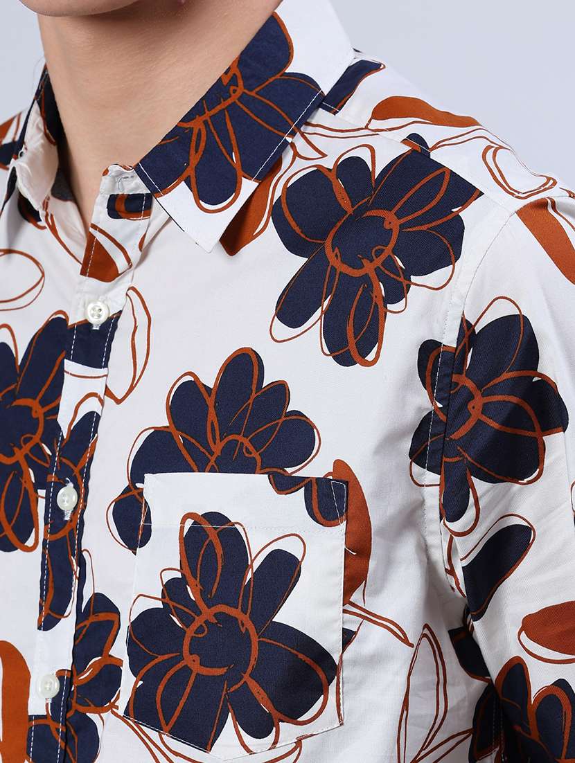 men printed collared long sleeve shirt - 21921197 - Standard Image - 5