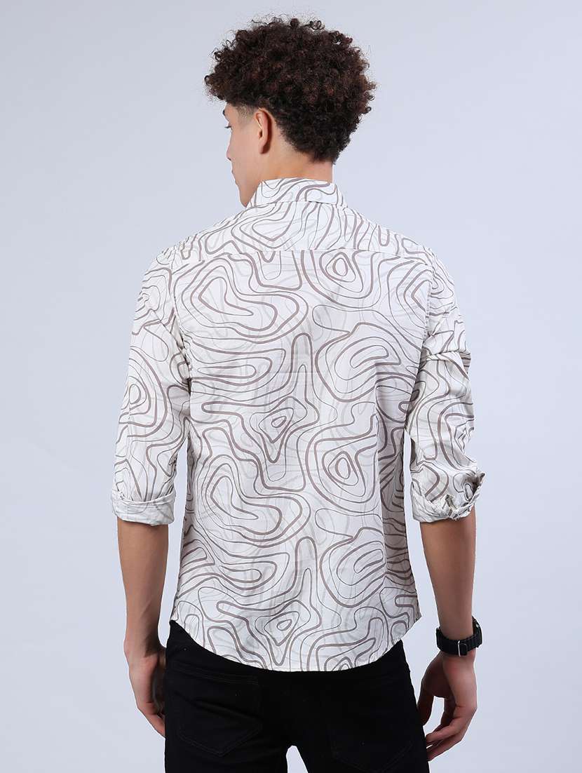 men printed collared long sleeve shirt - 21921270 -  Standard Image - 3