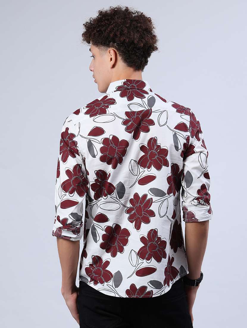 men printed collared long sleeve shirt - 21922100 - Standard Image - 3