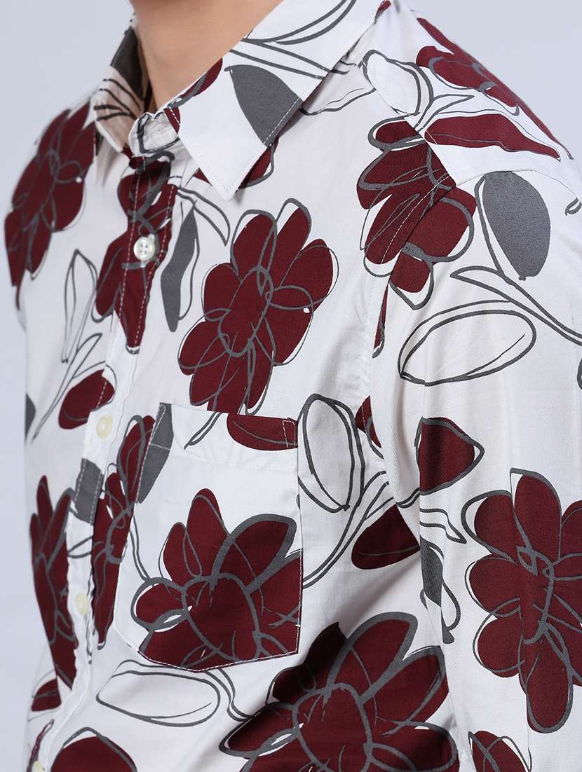 men printed collared long sleeve shirt - 21922100 - Standard Image - 5
