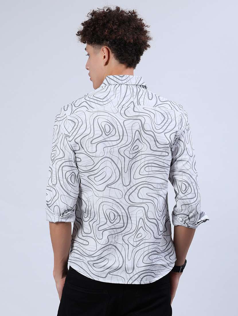 men printed collared long sleeve shirt - 21922101 -  Standard Image - 3